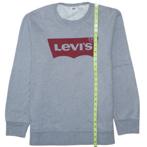 Levi's Men's Grey XL Crew Neck Pullover Graphic Sweatshirt