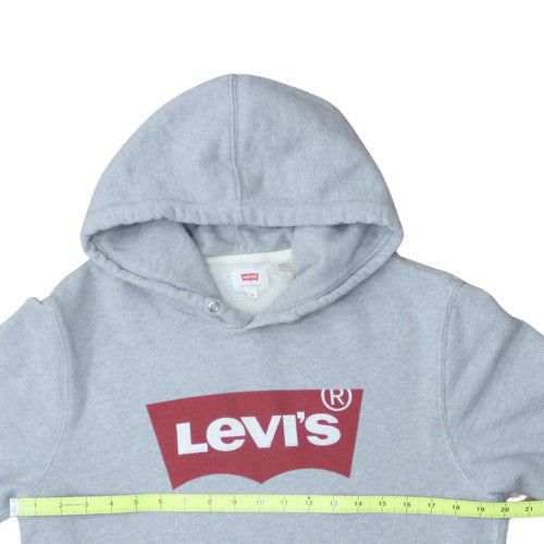 Levi's Men's Grey Pullover Hoodie M Regular Fit Fleece Sweatshirt