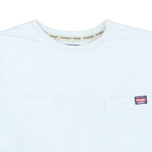 Wrangler Men's Light Blue Workwear Cotton Crew Neck T-Shirt XLT
