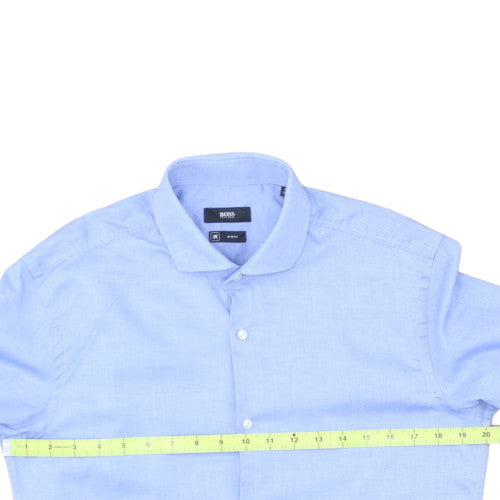 Hugo Boss Men's Blue Slim Fit Long Sleeve Button-Up Shirt Size 15.5