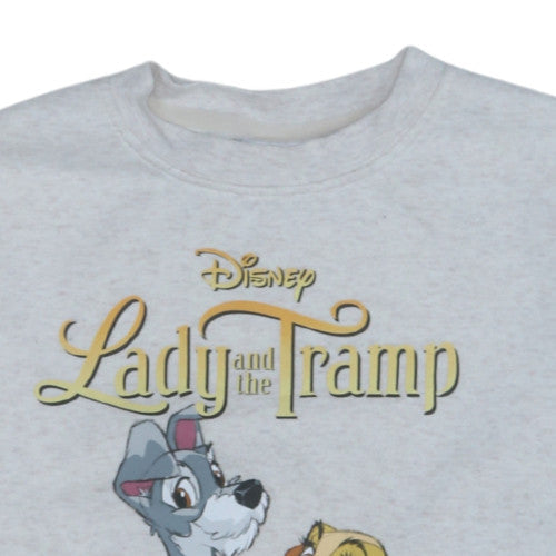 Disney Women’s Beige Lady and the Tramp Pullover Sweatshirt 2XS