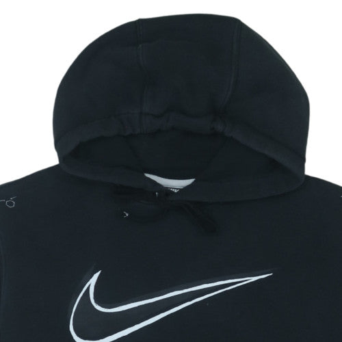 Nike Men's Black Medium Pullover Hoodie with Large Logo Print