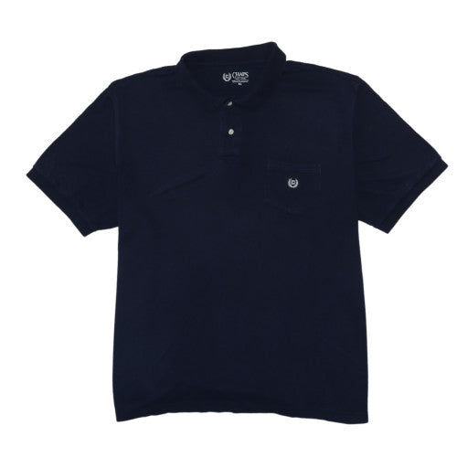 Chaps Men's Blue Cotton Short Sleeve Polo Shirt XL