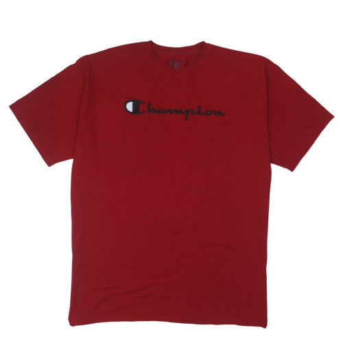 Champion Men's Red 2XL Crew Neck Cotton Graphic T-Shirt