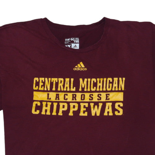 Adidas Men's Maroon Central Michigan Lacrosse 2XL Cotton T-Shirt