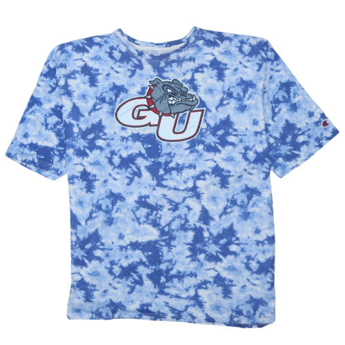Champion Men's Blue Tie-Dye GU Graphic Cotton T-Shirt Size XL