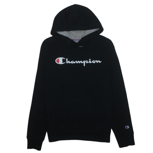 Champion Men's Black Pullover Hoodie M Regular Fit Logo Fleece