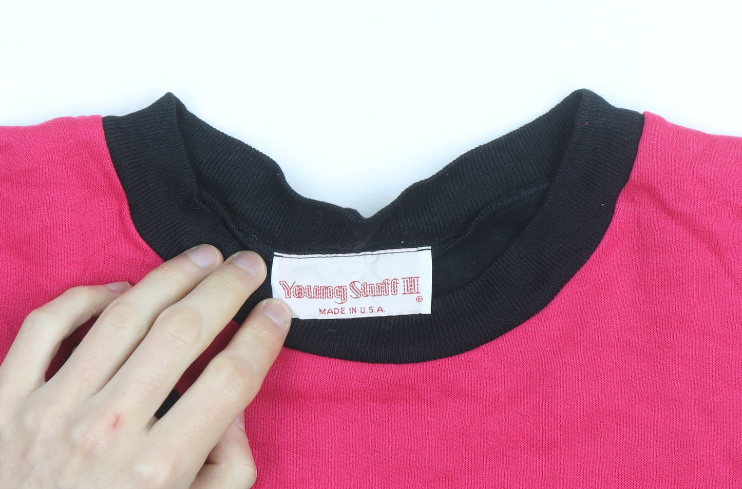 Young Stuff III Womens Black Pink Teal 80s Graphic Pullover Sweatshirt Size M