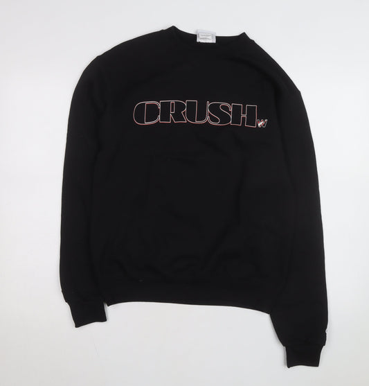 Champion Men's Black Pullover Sweatshirt L Crew Neck Graphic Print