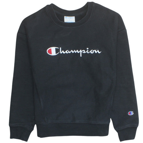Champion Men's Black Reverse Weave Sweatshirt S Pullover Crew Neck