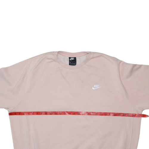 Nike Men’s Beige Logo Pullover Sweatshirt 2XL Crew Neck Regular Fit