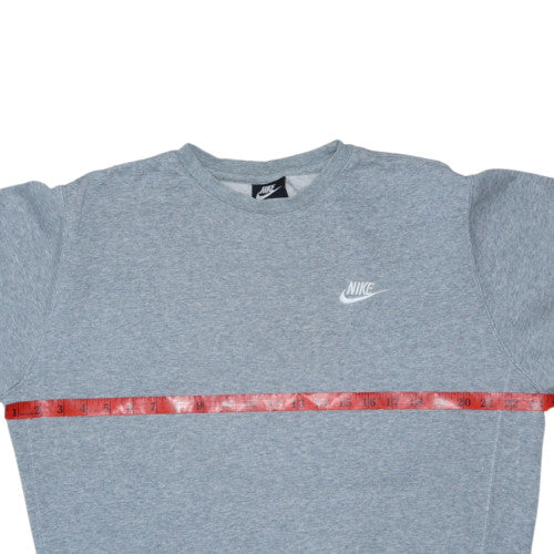Nike Mens Grey Crew Neck Pullover Sweatshirt M Regular Fit Logo
