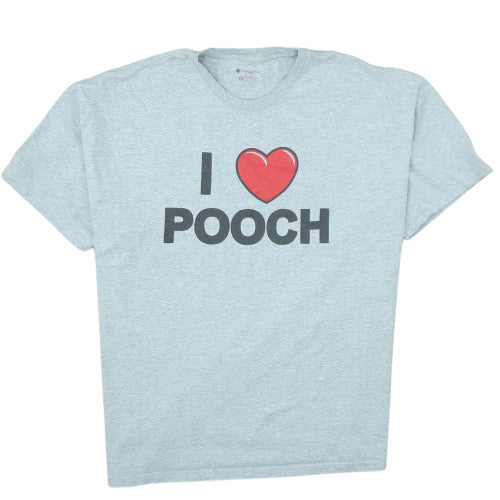 Champion Men's Grey 'I Love Pooch' Graphic T-Shirt Size 2XL