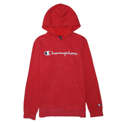 Champion Boys Red Pullover Hoodie XL - Cotton Blend Logo Sweatshirt