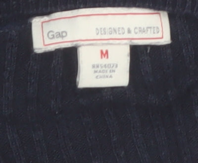 GAP Womens Navy Blue Medium Button-Up Cardigan Jumper