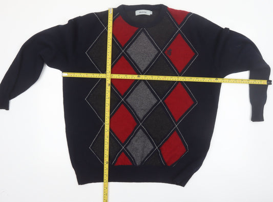Pringle Men's Multicoloured Argyle Wool Crew Neck Jumper XL