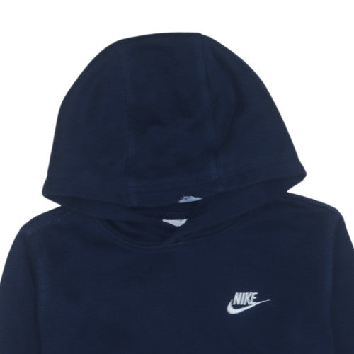 Additional view of Nike boys’ blue fleece pullover hoodie xl 158-170cm logo hooded sweatshirt