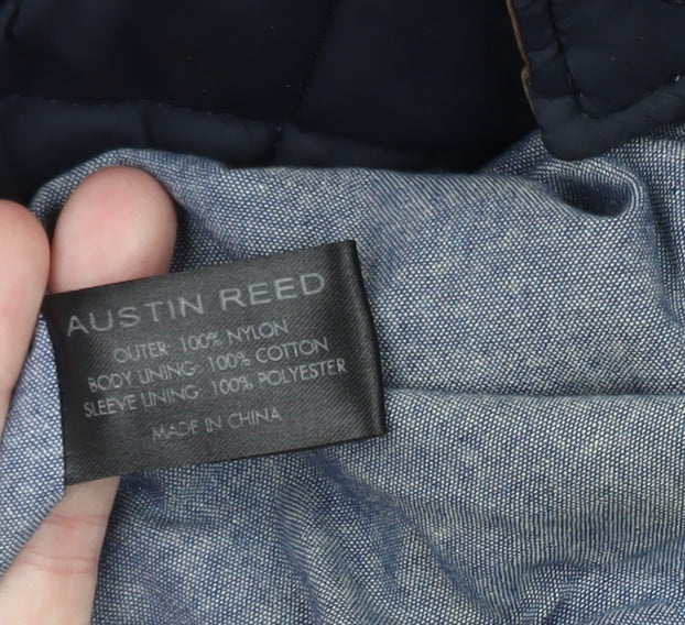 Austin Reed Men’s Blue Quilted Mid-Length Jacket 2XL Nylon