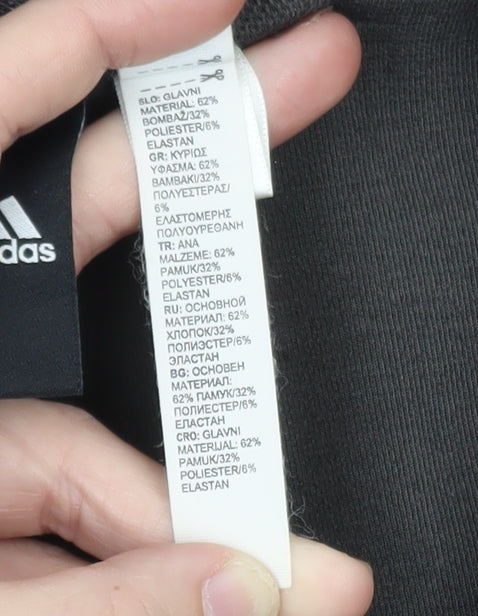Additional view of Adidas boys’ black full zip fleece hoodie 11-12 years