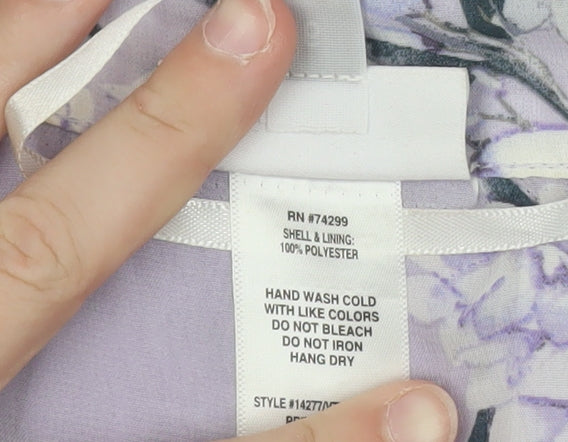 Kate-Lily Women’s Purple Floral Midi A-Line Dress Size 6