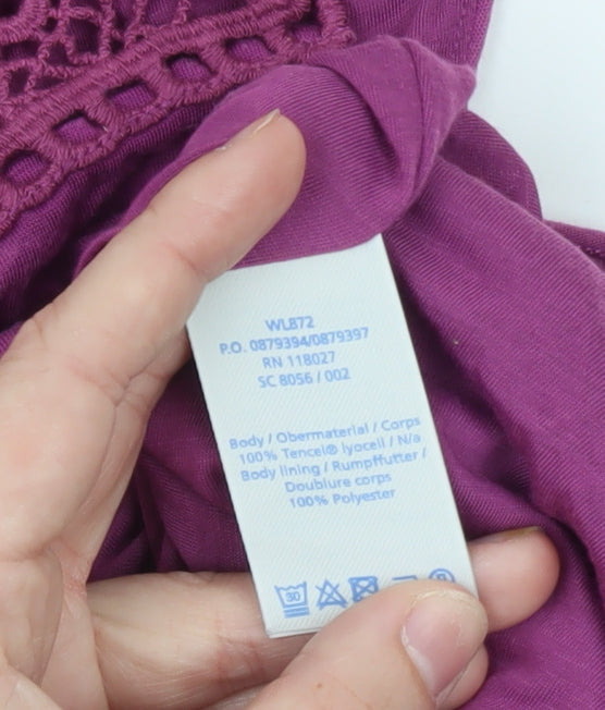 Boden Women’s Purple Crochet Sleeveless Blouse Size 12