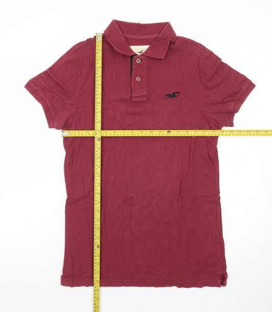 Hollister Men’s Red Slim Fit Cotton Polo Shirt Size M