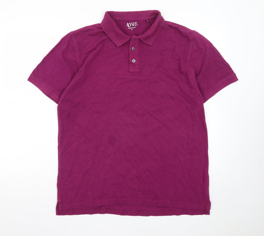AW85 Men’s Purple Regular Fit Cotton Short Sleeve Polo Shirt XL