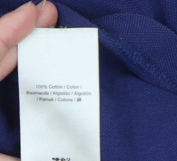 Fred Perry Men's Blue Cotton Polo Shirt L Short Sleeve Classic Fit