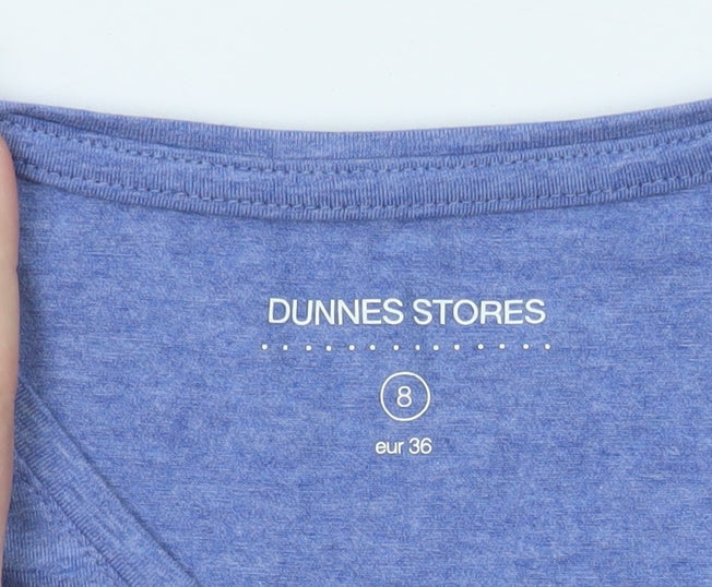 Dunnes Stores Women’s Blue Long Sleeve Basic Cotton T-Shirt Size 8