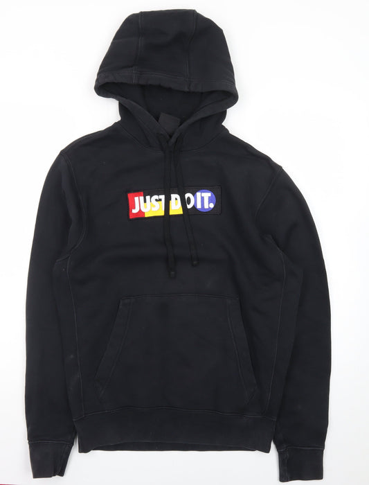 Nike Men's Black S Pullover Hoodie Just Do It Logo Fleece