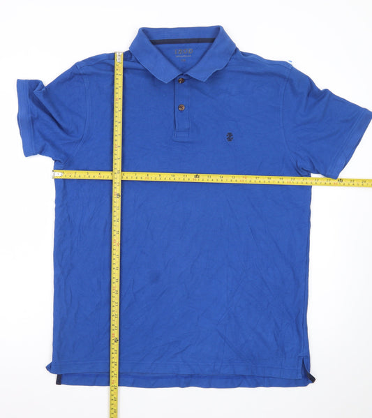 IZOD Men's Blue Cotton Short Sleeve Polo Shirt Size L