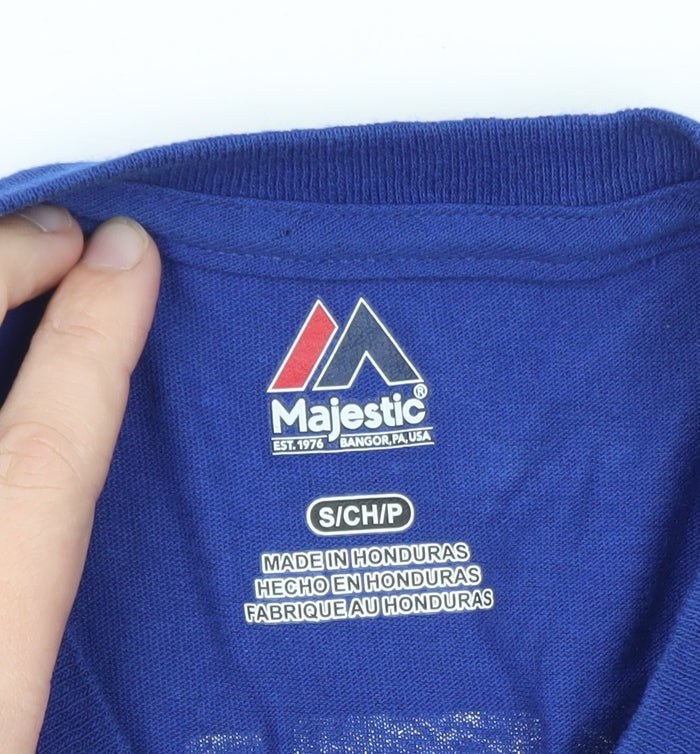 Majestic Men’s Blue Jays Blue Graphic Crew Neck Cotton T-Shirt Size S