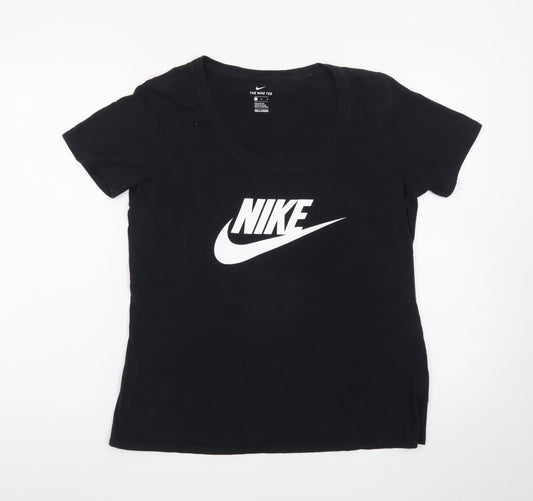 Nike Womens Black Athletic Fit T-Shirt Medium Short Sleeve Sports Tee