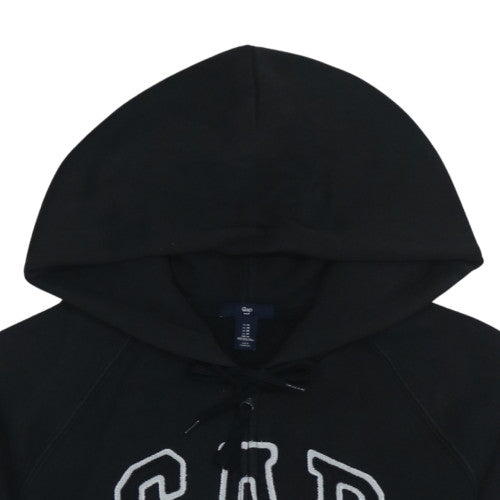 GAP Men Black Full Zip Hoodie M Logo Fleece Sweatshirt