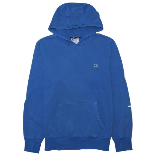 Champion Men’s Blue Pullover Hoodie L Logo Fleece Sweatshirt