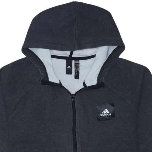 Additional view of Adidas Men's Black Full Zip Hoodie, size M, Regular Fit Sportswear