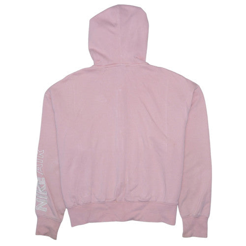 Nike Women Pink Full Zip Hoodie Air Logo Medium Cotton Blend