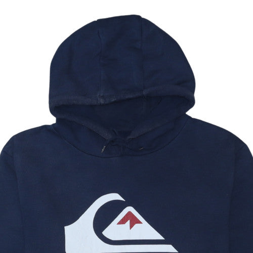 Quiksilver Mens Blue XL Pullover Hoodie Graphic Fleece Sweatshirt