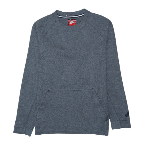 Nike Men's Grey Small Pullover Sweatshirt with Logo Pocket
