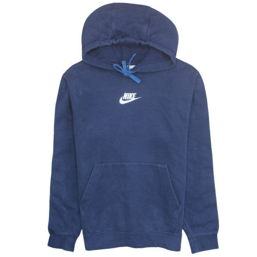 Nike Men's Blue Pullover Hoodie Small Logo Sports Fleece