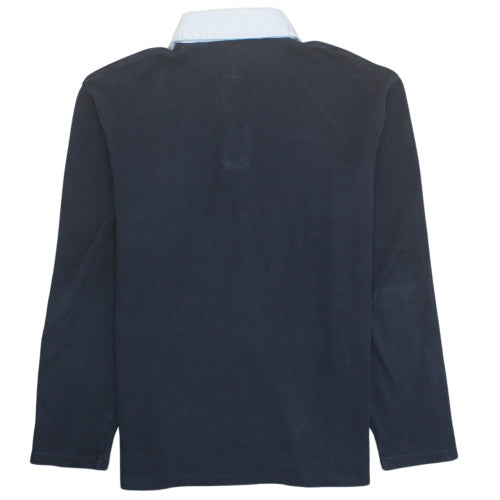 Armani Exchange Men's Blue Long Sleeve Cotton Polo Shirt Size M