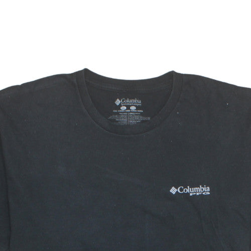 Columbia Men's Black 2XL PFG Graphic T-Shirt Cotton Crew Neck
