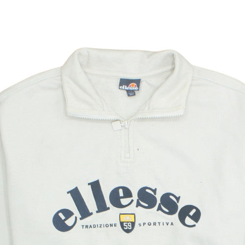 Ellesse Womens Beige 1/4 Zip Pullover Sweatshirt UK M