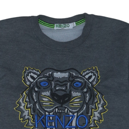 Kenzo Men’s Grey Embroidered Tiger Sweatshirt XXL Pullover