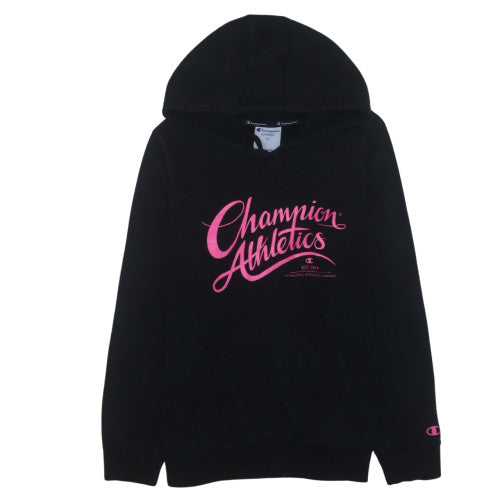 Champion Mens Black XL Pullover Hoodie Graphic Logo Sweatshirt