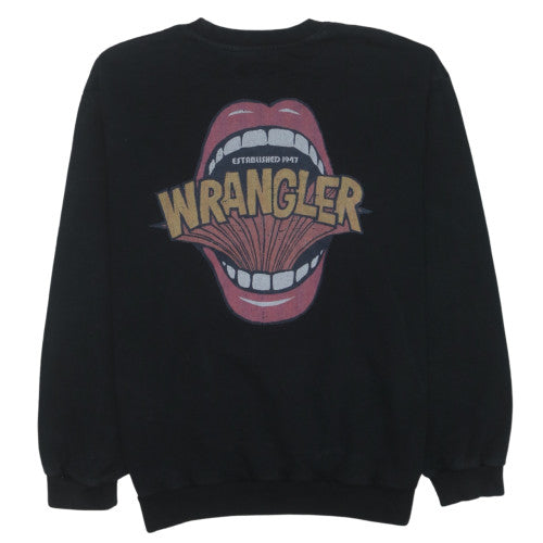 Wrangler Men's Black Small Graphic Retro Cotton Sweatshirt