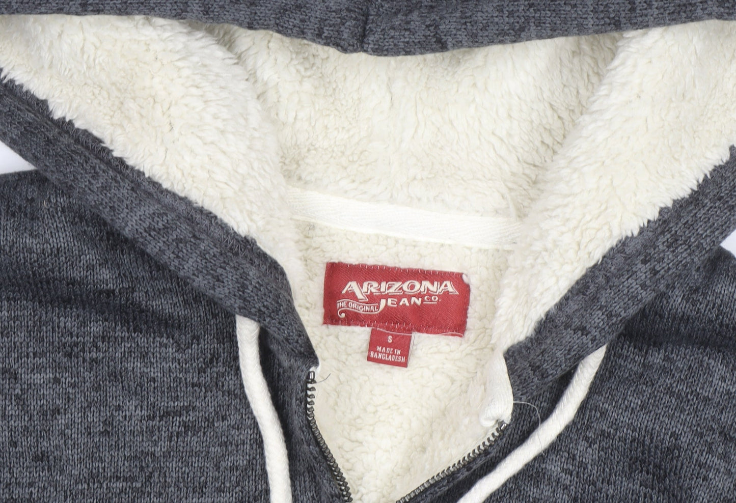 Arizona Jean Co Men's Grey Full Zip Hooded Fleece Lined Hoodie Size S