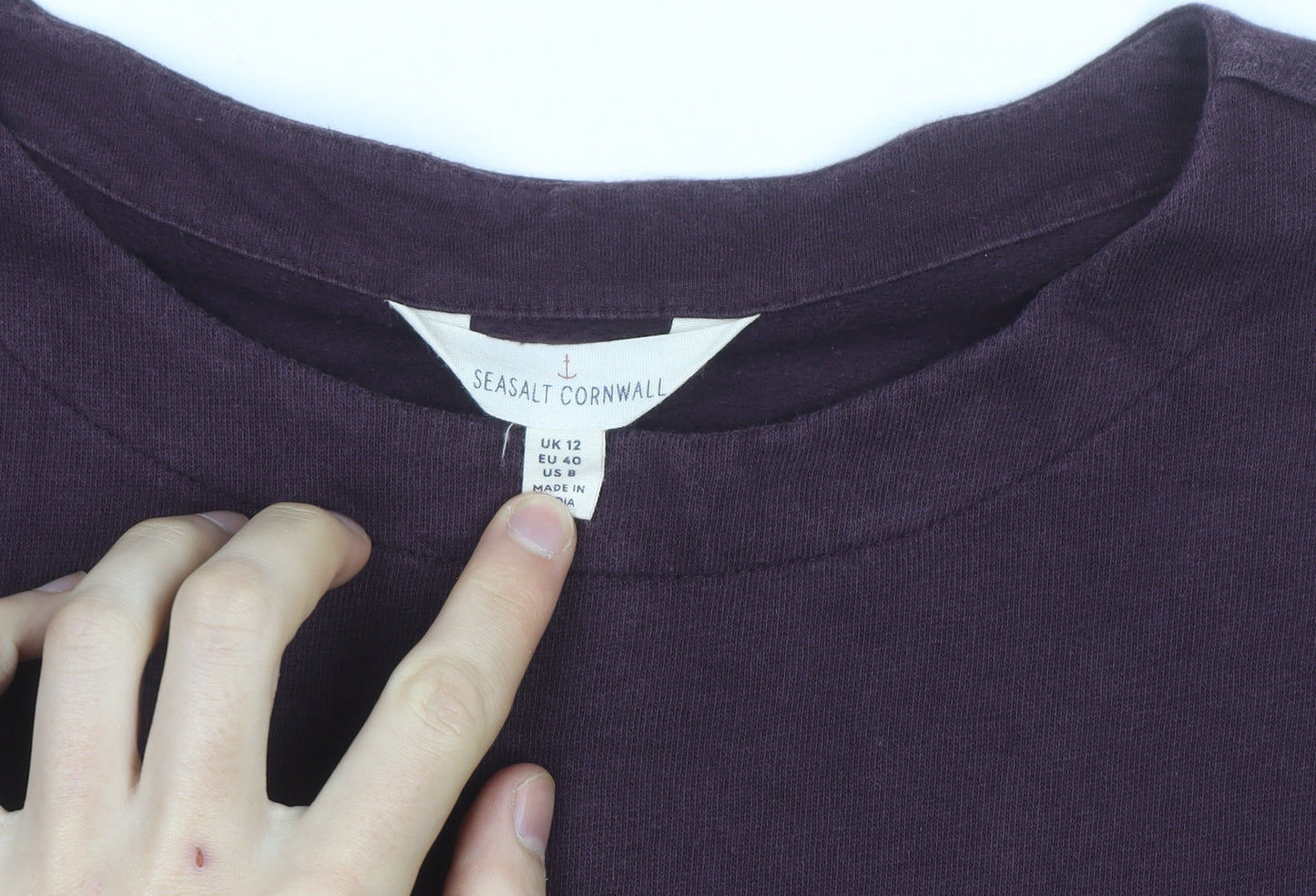 Seasalt Cornwall Women Purple UK 12 Tunic Sweatshirt Cotton Blend