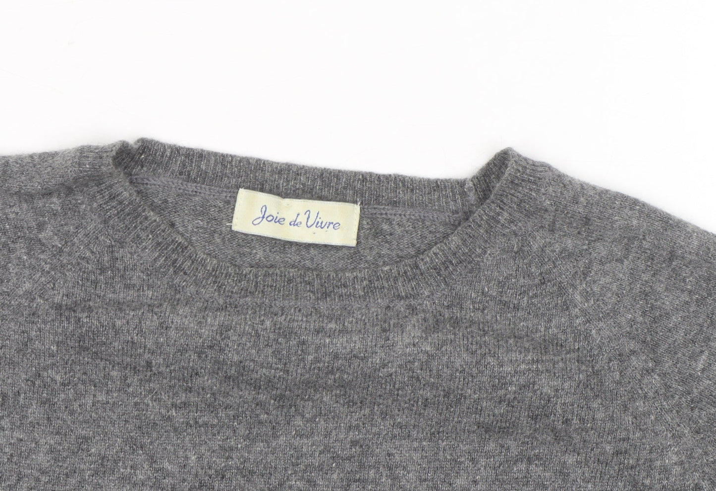 Joie de Vivre Women's Grey Wool Cashmere Short Sleeve Jumper Size M