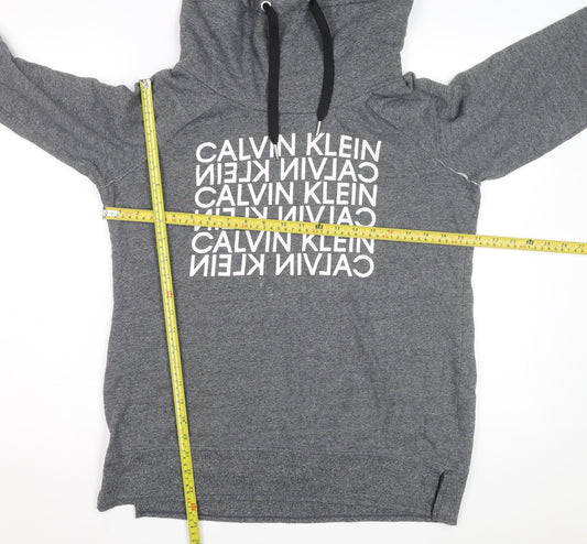 Calvin Klein Men’s Grey Pullover Hoodie L High Neck Performance Logo